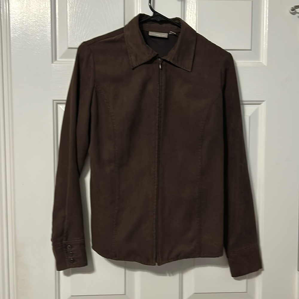 Croft & Barrow Brown Zipper Light Jacket Size S